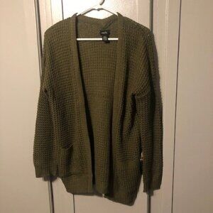 Rue 21 Green Open Front Sweater